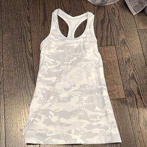 Lululemon White and grey Camo Tank Top